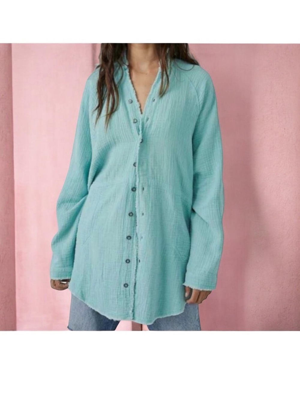 FREE PEOPLE SUMMER DAYDREAM RAW EDGE TOP XS S M - Picture 1 of 7
